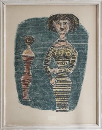 Massimo Campigli "Le passeggiatrici" 1957
litografia a colori
cm 55x43
firmata,