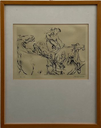 Oskar Kokoschka "Senza titolo" 
acquaforte
lastra cm 20x29
firmata e numerata 86