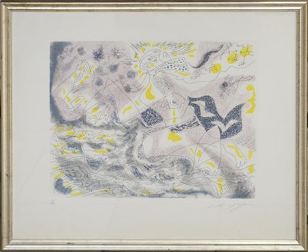 André Masson "Senza titolo" 
acquaforte e acquatinta a colori
(lastra cm 28,5x36