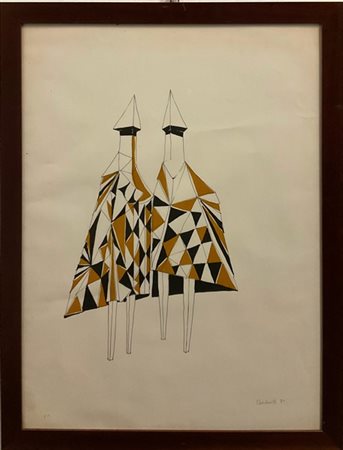 Lynn Chadwick "Checkmates" 1972
litografia a colori - prova d'artista
cm 75x55,5