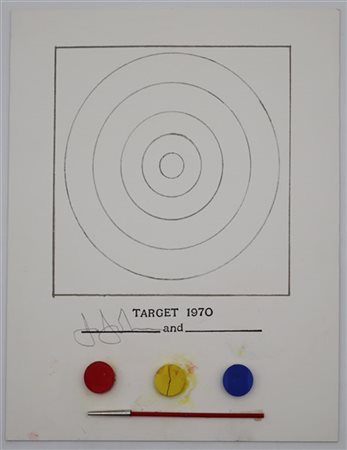 Jasper Johns "Target" 1970
multiplo costituito da tre pasticche di tempera color