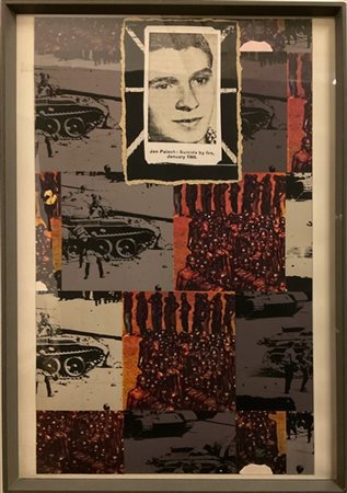 Joe Tilson "Jan Palach" 1970
serigrafia e collage
cm 102x70
firmata, datata e nu