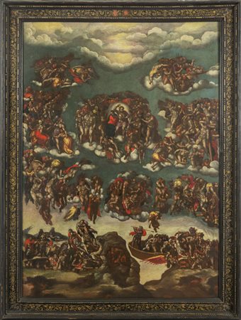 "Il giudizio universale" olio inizi sec.XVII, 