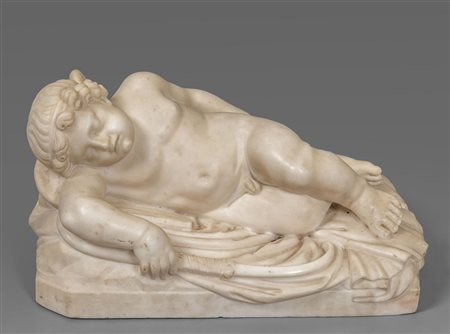 Eros dormiente, scultura in marmo bianco, Roma 