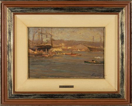 ANDREA FIGARI (1858-1945) <br>Il porto di 