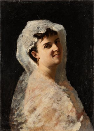 Ernesto Fontana (Milano 1837-Cureglia 1918)  - Ritratto femminile