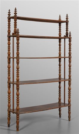 Etagere a cinque piani in noce, sec.XIX<br>cm. 