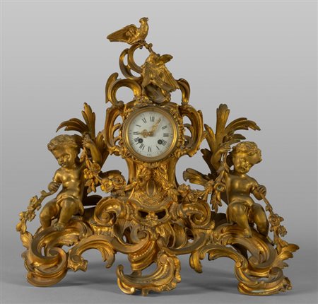 Grande orologio Luigi Filippo in bronzo dorato 