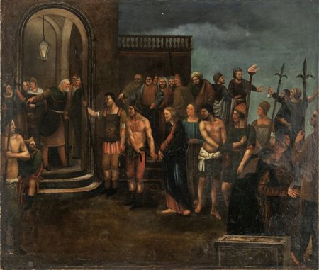 Scuola italiana sec.XVIII "Il giudizio di Pilato" 