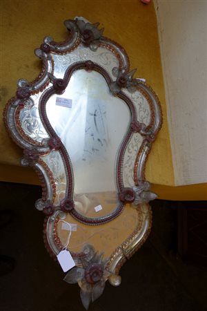 Specchiera in vetro di Murano sec.XX<br>cm. 