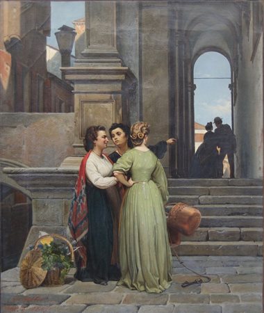 GUGLIELMO STELLA (Milano 1828 - Venezia 1894) "Venezia", 1867. Olio su tela....