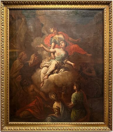 Maestro del XVIII secolo. "Sacrificio di Ifigenia". Olio su tela. Cm 114x94.