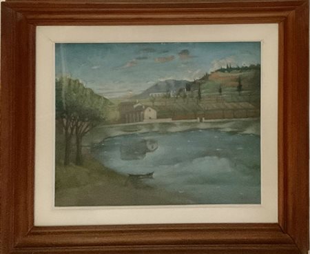 Gigiotti Zanini "Paesaggio lacustre" 1954
Olio su tela (cm 39x45)
Firmato in bas