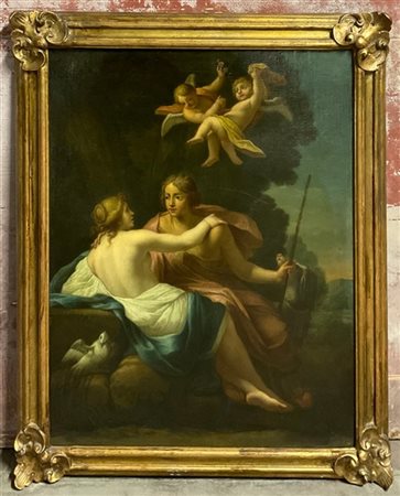 Scuola del secolo XVIII, Venere e Adone, olio su tela (cm 93x72) in cornice

(d