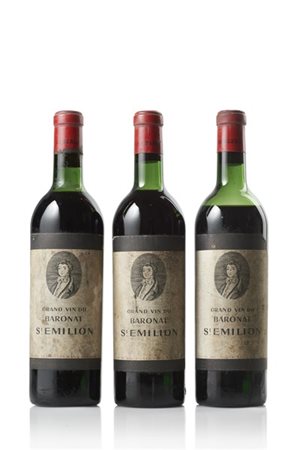 Lotto composto da tre bottiglie - Grand Vin du Baronat St Emilion
(difetti alle