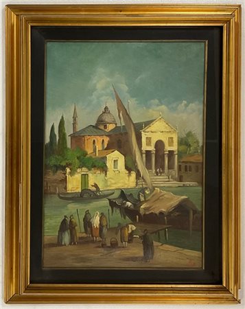 Ignoto del XX secolo,"Venezia" 1926, olio su compensato (cm 50x34) In basso a d