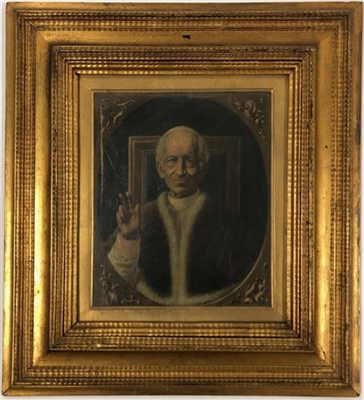 Ignoto della seconda metà del XIX secolo, "Papa Leone XIII" olio su tela (cm 30