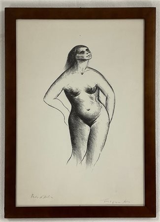 Giovanni Acci Nudo femminile" litografia - prova d’autore (cm 49x34) firmata in