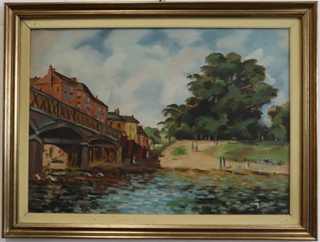 D. Napoli "Paesaggio" olio su tela (cm 50x70) firmato in basso a destra
In corni