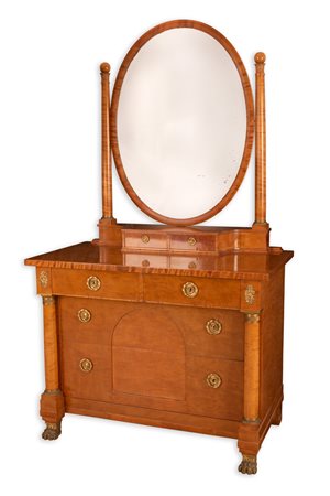    Comò con specchiera in stile Biedermeier 