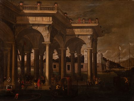 Agostino  Tassi (ambito di)   Capriccio architettonico 