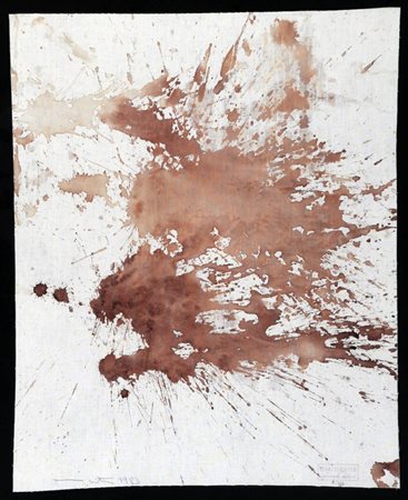 HERMANN NITSCH 1938 Senza titolo, 1983 Tecnica mista su tela, cm. 62 x 50...