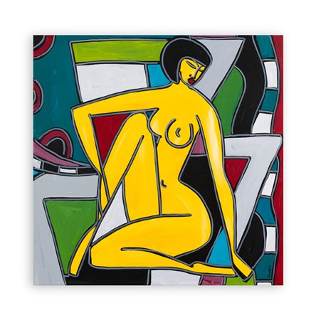 PATRICIA KLEYMAN (1965) -Nu sur unfound Cubiste, 2020