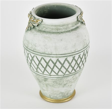 VASO IN CERAMICA con decorazione effetto antico alt. cm 26