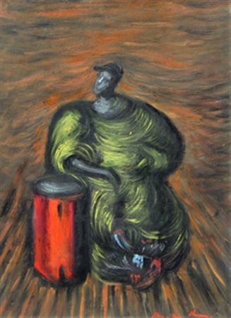 BARNI Roberto (Pistoia 1939) Terrore del vuoto, 1982 olio su tela, cm. 70 x...