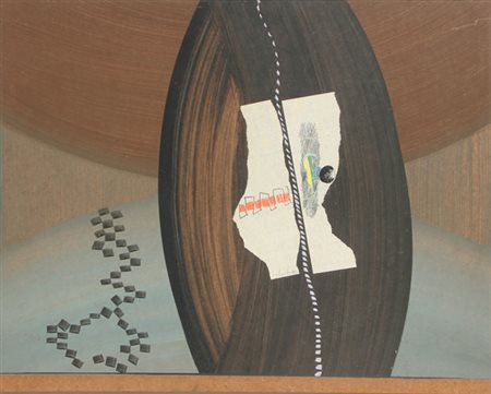 DANGELO Sergio (Milano 1932) La lettera di un forzato, 1962 tempera e collage...