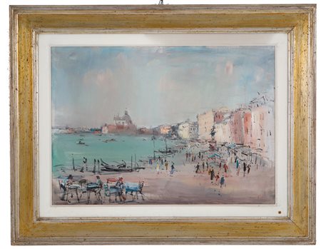 ALDO CORTINA. Painting "RIVA DEGLI SCHIAVONI IN VENICE"