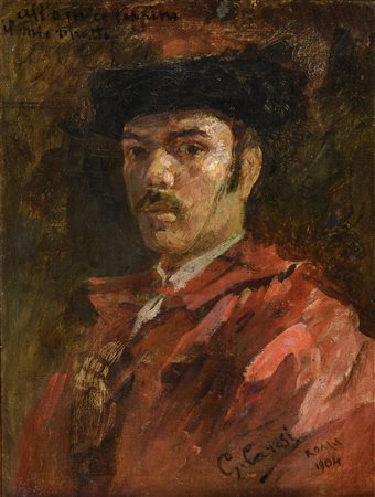 DIPINTO AUTORITRATTO DI GIUSEPPE CAROSI, 1904