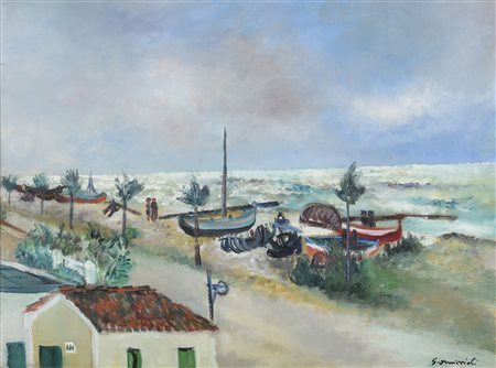 DIPINTO MARINA DI GIOVANNI OMICCIOLI, 1958