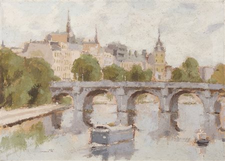 DIPINTO LUNGOTEVERE DI FRANCO MARZILLI