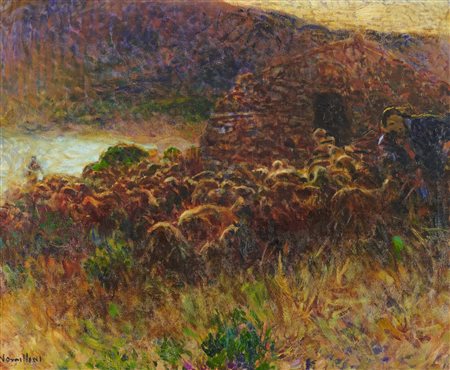 Plinio Nomellini, Pastore con gregge e pecore, 1900-1910