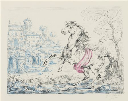 Giorgio De Chirico, Cavallo e castello, 1954