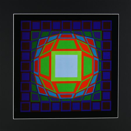 Victor Vasarely GYEMANT heliogravure su cartoncino, cm 41x41 proveniente...