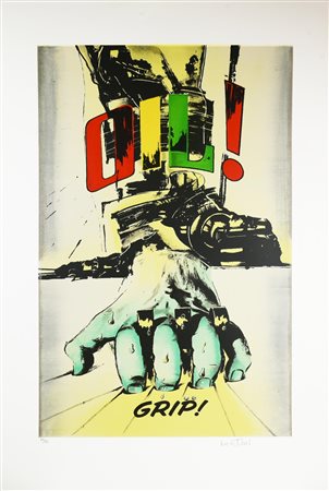 Gianni Bertini GRIP serigrafia su carta, cm 110x77; es. 27/75 firma, tiratura...