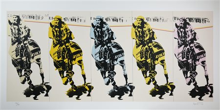 Gianni Bertini TOTIP serigrafia su carta, cm 150x76; es. 53/75 firma,...