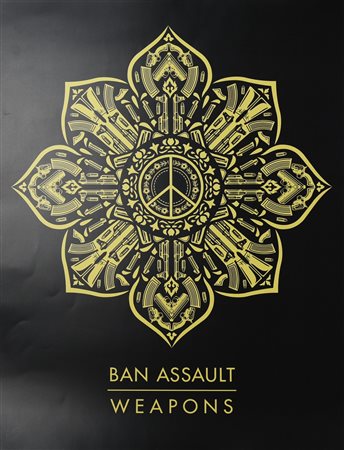 Obey (Shepard Fairey) GUN MANDALA: BAN ASSAULT WEAPON, 2018 manifesto, cm...