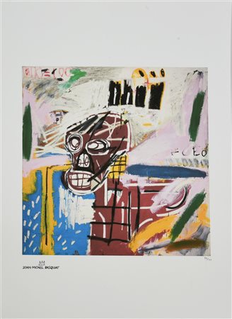 D'apres Jean Michel Basquiat SENZA TITOLO foto-litografia, cm 70x50; es....