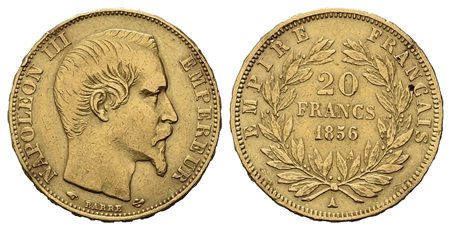 FRANCIA. Napoleone III (1852-1870). 20 franchi 1856. Parigi. Au (6,43 g)....