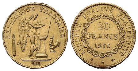 FRANCIA. Terza Repubblica (1870-1940). 20 franchi 1876. Parigi. Au (21,15 mm...