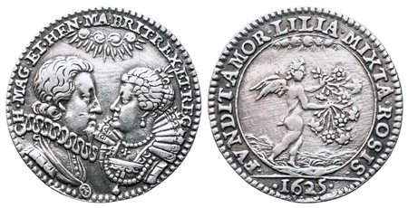 INGHILTERRA. Carlo I (1625-49), Medaglia del Matrimonio con Henrietta Maria,...