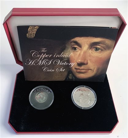 INGHILTERRA. Isola di Man. Coin set HMS VICTORY RARO 2005. In astuccio...