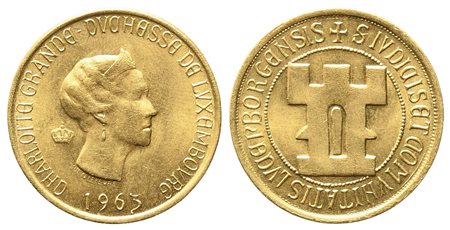 LUSSEMBURGO. Charlotte (1919-1964). 20 franchi 1963. Au (6,45 g). R. qFDC.