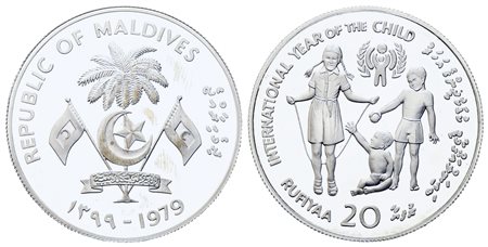 MALDIVE. 20 Rufiyaa 1979. Silver PROOF. Ag (28,28 g). KM#61. PROOF