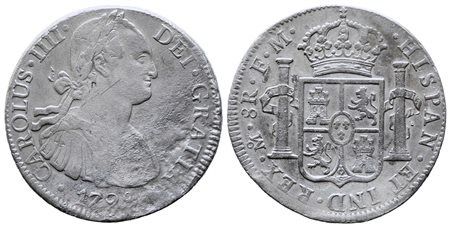 MESSICO. Carlo IV di Borbone (1788-1808). 8 reales 1798 FM. Ag (25,1 g)....