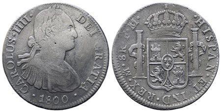 MESSICO. Carlo IV di Borbone (1788-1808). 8 reales 1800 FM. Ag (25,67 g). qBB