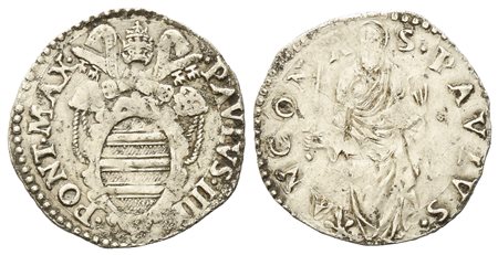 ANCONA. Stato Pontificio. Paolo IV (1555-1559). Giulio. Ag (3 g). MIR 1034. BB